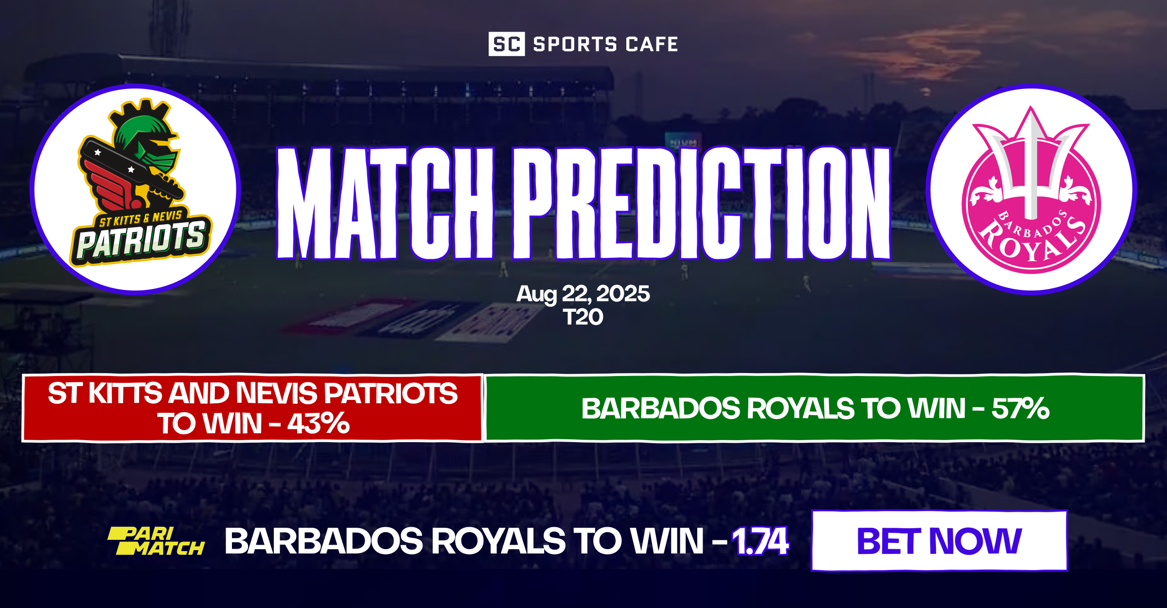 St Kitts and Nevis Patriots vs Barbados Royals